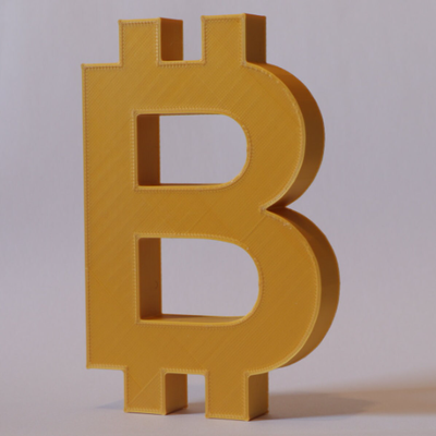 bitcoin by piled3d kunst zeichen logos münze kryptowährung krypto kryptocoin kryptowährungen btc kryptowallet cbt austausch 3d print model - Mito3D