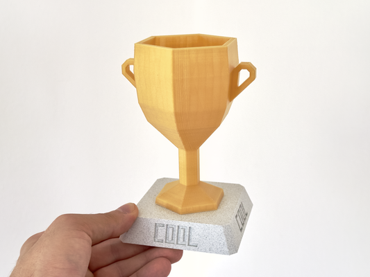 cool lowpoly trophy by marekzeman91 art models decoration stand gift award winner goblet 3d print model - Mito3D