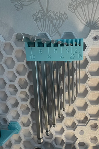hsw hex key holder remixed by hnrix tools organizers honey comb storage wall 3d print model - Mito3D