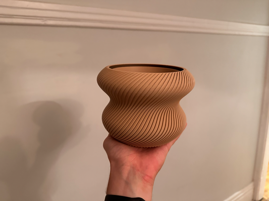 curved flower pot by felixl household decor plant 3d print model - Mito3D