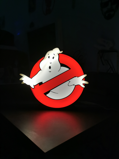 acchiappa fantasmi logo guidato lightbox by oldspice3d arte segni loghi lampada cartello fantasma film luce halloween 2023 3d print model - Mito3D