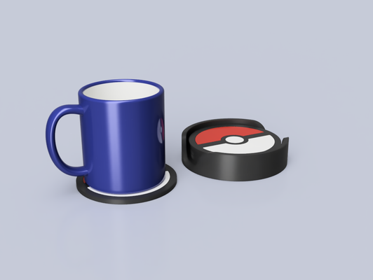 pokeball coaster holder pokemon by scattered collectables art models 3d print model - Mito3D