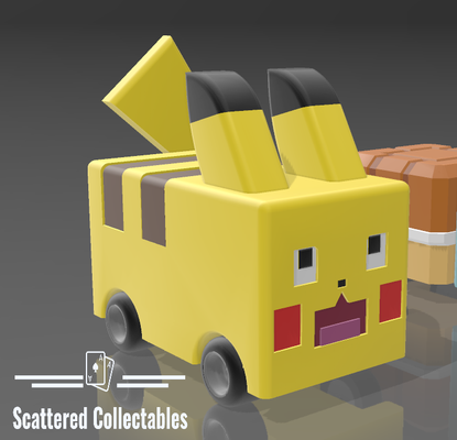 pikachu toy car easy print by scattered collectables hobby & diy vehicles pokemon 3d print model - Mito3D