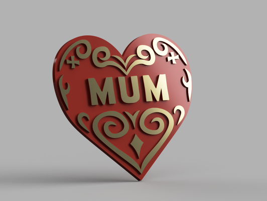mamma cuore by sparpagliato oggetti collezione arte modelli regalo madre festa 3d print model - Mito3D