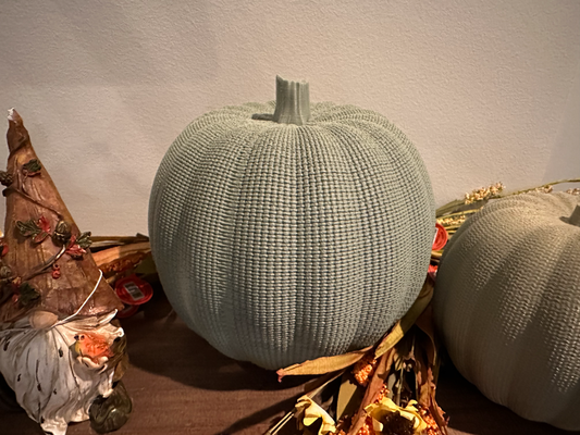 knitted pumpkin decoration 1 by tailored3d household decor crochet crocheted fabric fall thanksgiving home autumn 3d print model - Mito3D