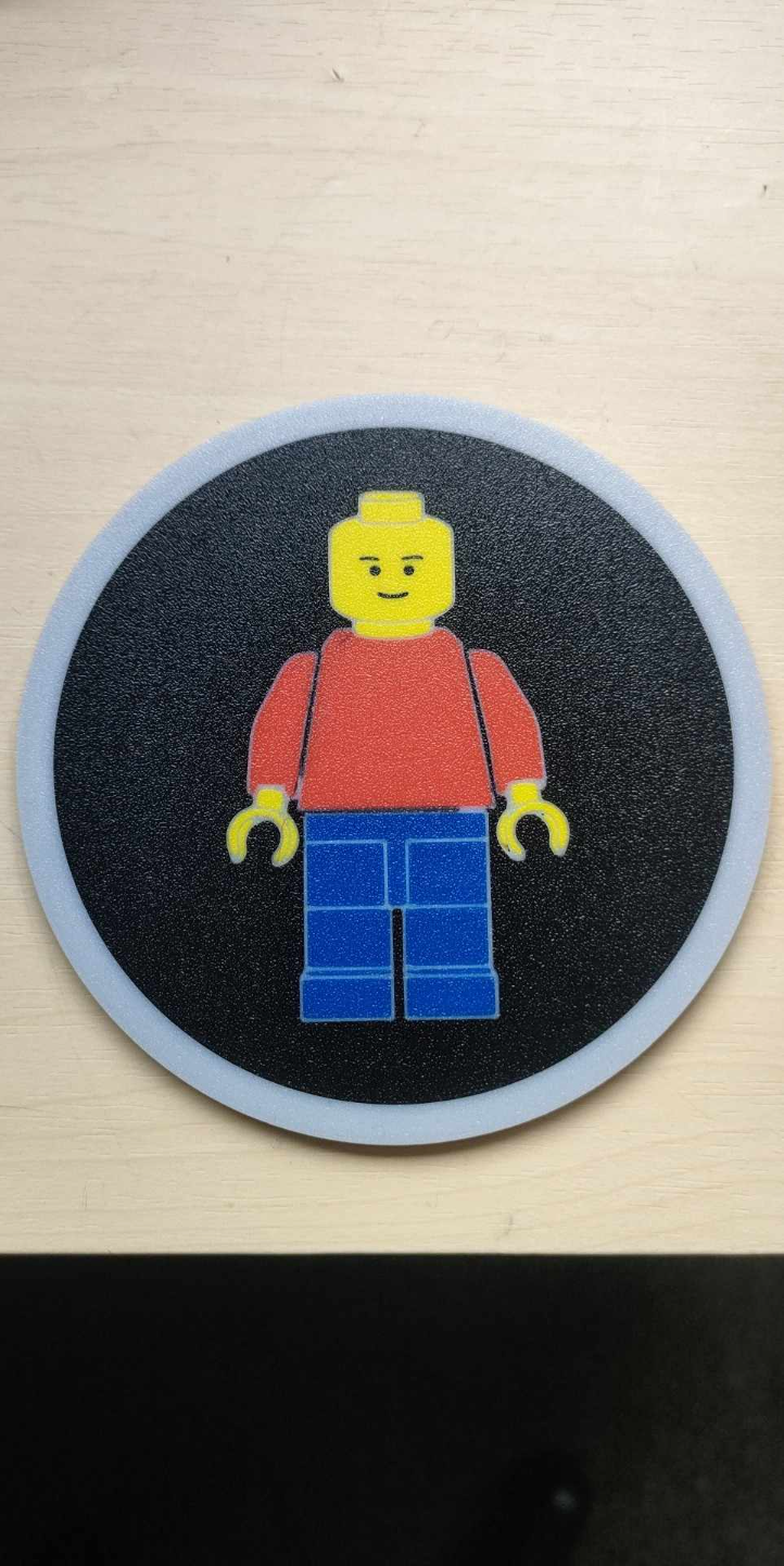 lego man portavasos by palos budda arte 2d posavasos pared 3D print model - Mito3D