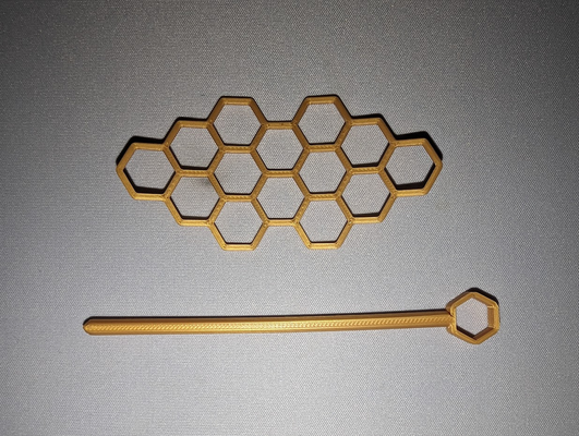 honeycomb hair barrette by a poro fashion models stick barrett hairpin 3d print model - Mito3D