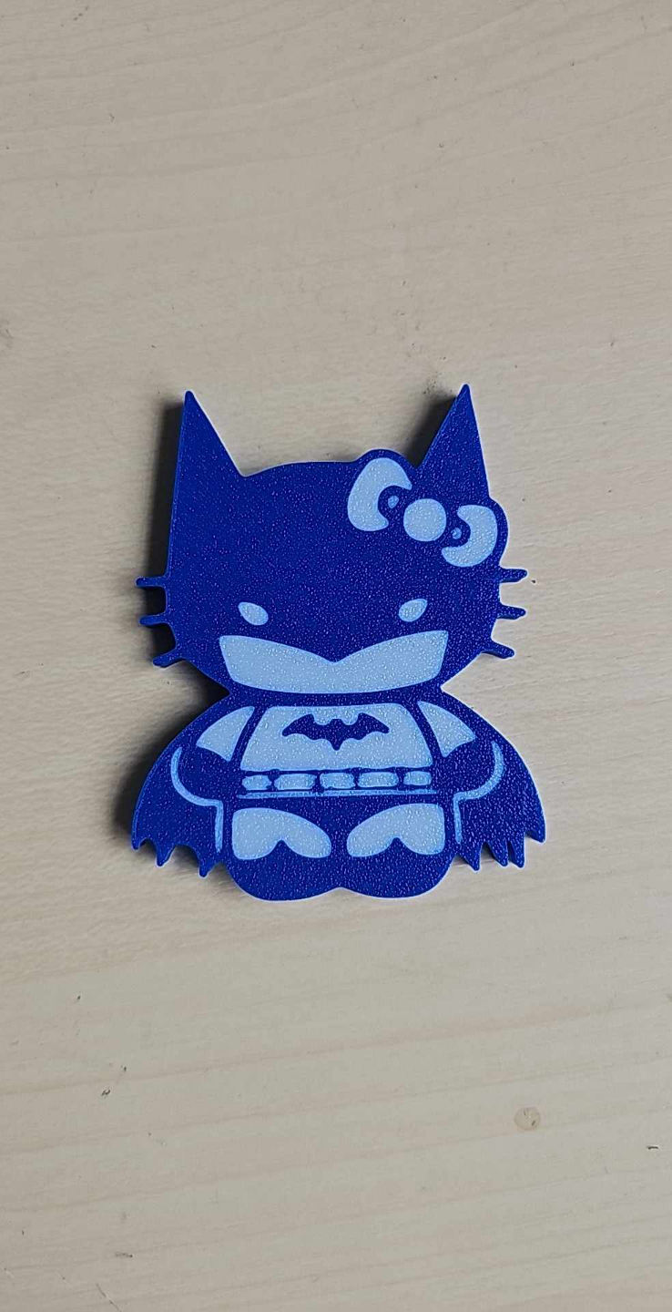 yavru kedi batman mıknatıs by tomurcuklar sanat 2d 2dart 2dwallart duvar 3D print model - Mito3D