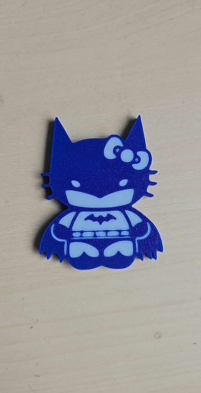 kitty batman magnet by buddasticks kunst 2d 2dart 2dwallart mauer 3d print model - Mito3D