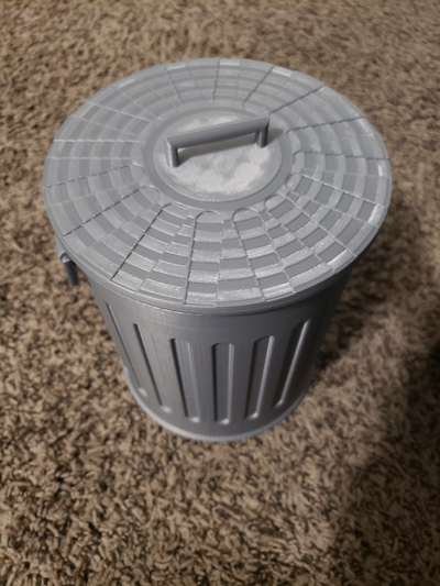 trashcan snug fit lid remixed by carterjay1 household office home desk trash singleprint 3d print model - Mito3D