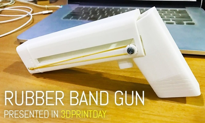 rubber band gun 3dprintday by calvintam toys & games rubberbandgun 3d print model - Mito3D