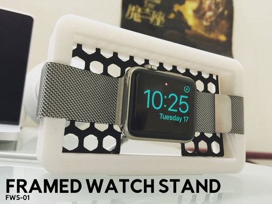 framed watch stand fws-01 by calvintam fashion models applewatch modern watchstand 3d print model - Mito3D