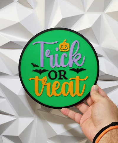 trick or treat sign by williams industries art 2d halloween decoration decor boo 3d print model - Mito3D