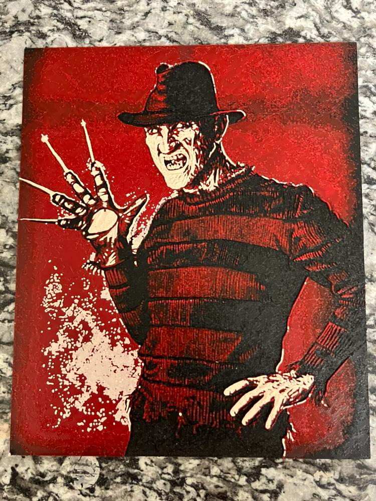 freddy krueger fucina cappelli stampa by houston713texan arte 2d tonalità halloween 3D print model - Mito3D