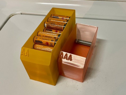 vase mode battery boxes - quick print aa aaa by crexisennex household house models batteries 3d print model - Mito3D