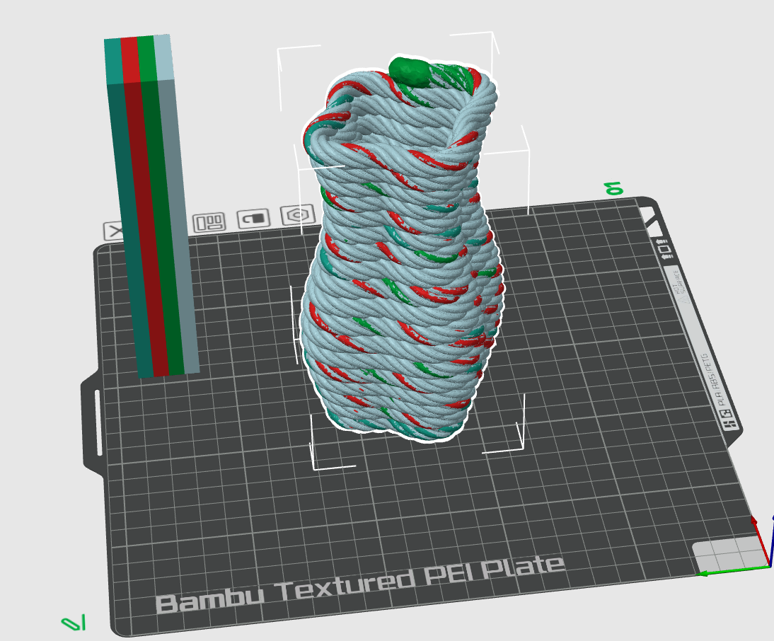 four corner coiled rope vase 4 colours ams shared by corfulaurent household decor 3D print model - Mito3D