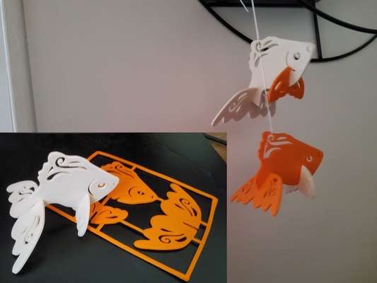 equipo tarjeta pez móvil by mimi hogar casa decoración arte esculturas niños regalo niño maison cadeau 3d print model - Mito3D