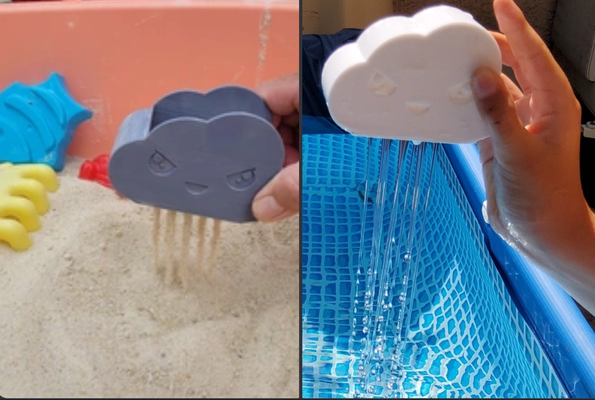 raining sand or water cloud by mimi home decoration household house models game kids enfant jouet bath bathroom beach swimmingpool 3d print model - Mito3D
