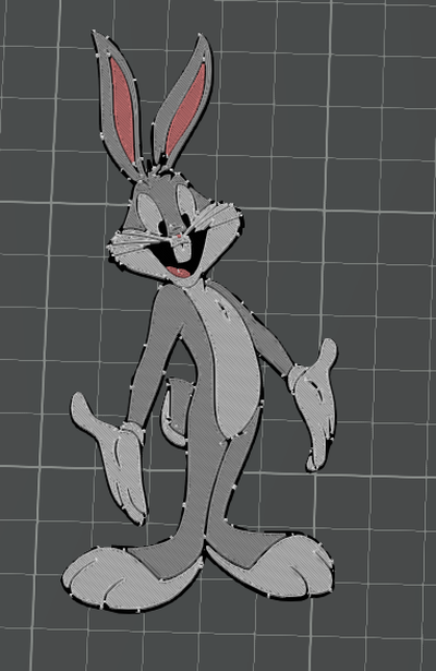 bugs bunny by buddasticks art 2d looney toons cartoon bunnyrabbit 3d print model - Mito3D