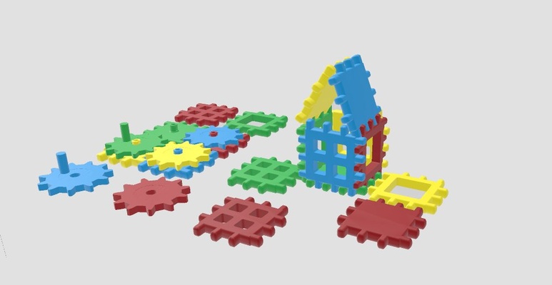 edificio piazza blocchi by mimi casa decorazione giocattoli giochi giocattolo divertimento bambino giovane 3d print model - Mito3D