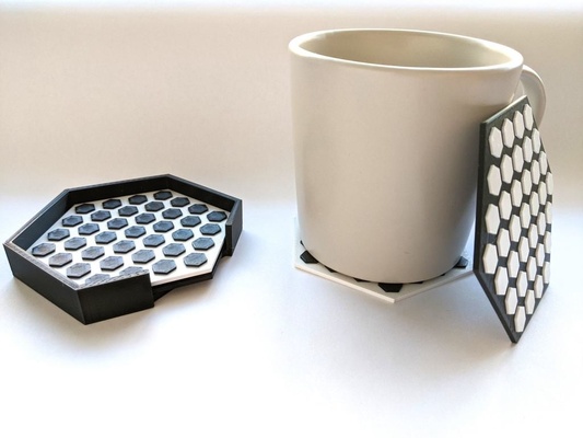 rayon miel coaster supporter by ménage maison modèles 3d print model - Mito3D