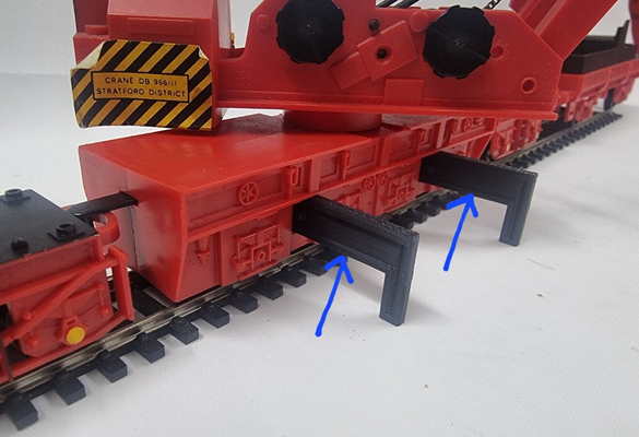 hornby r739 75 ton crane 4x outrigger legs - replacement by simply models hobby & diy model railroad 3d print model - Mito3D