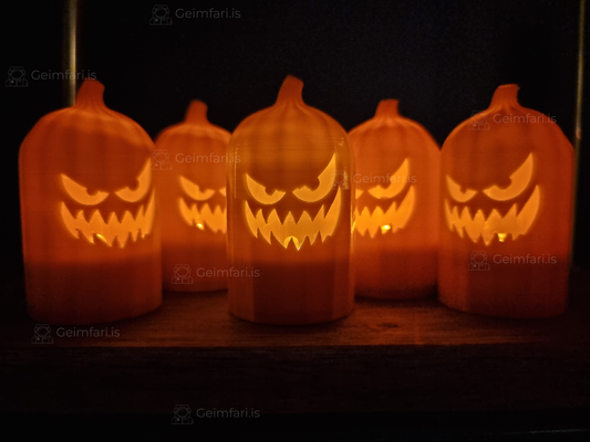 pumpkin halloween tealight by geimfari art sculptures candle easy spooky 3d print model - Mito3D