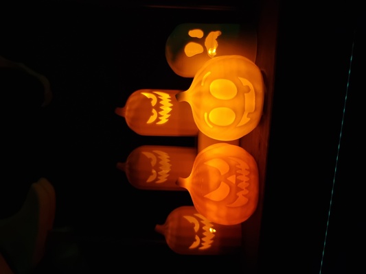 halloween pumpkin led tealight remixed by geimfari art models decoration spooky halloweenpumpkin 3d print model - Mito3D