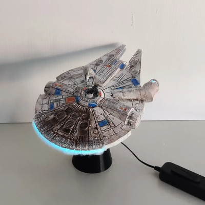 millennium falcon christmas tree topper remixed by pumpkin20303 household festivities star wars milleniumfalcon starwars christmastree treetopper christmastreetopper elwire lightup 3d print model - Mito3D