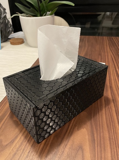 geometrico esagonale tessuto scatola dispenser by jonathan levi domestico casa modelli thingiverse 3d print model - Mito3D
