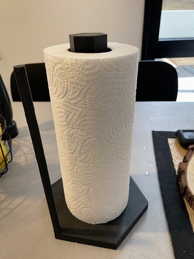 simple modern hexagonal paper towel stand by jonathanlevi household house models thingiverse 3d print model - Mito3D
