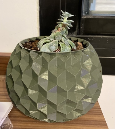 printable geodesic planter remixed by jonathanlevi household house models pot plant plants planters succulents 3d print model - Mito3D