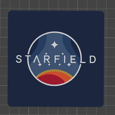 constellation logo - starfield by mr3dcraft art 2d game coaster magnet wall 3d print model - Mito3D