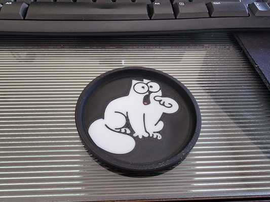 simon's coaster remixed by mindlessdad household office cat simons 3d print model - Mito3D