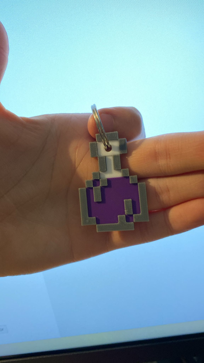 minecraft potion keychain by maut3d art 2d minecraftitem gaming gamer xbox playstation keychainaccesory keychaingaming gift steam mojang multicolor pcmr pcmasterrace decor gamingaccesory 3d print model - Mito3D