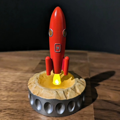 blast electric tea light rocket shared by kaschba household decor tealight 3d print model - Mito3D