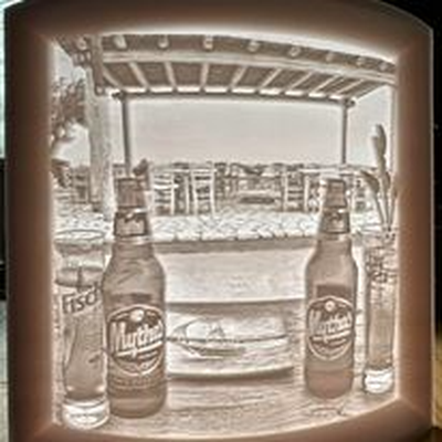 barco casa bar roda corfú by buceador arte modelos litofano litografía 3d print model - Mito3D