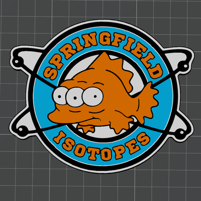 springfield isotopes - simpsons by mr3dcraft art 2d cartoon series coaster game magnet wall 3d print model - Mito3D