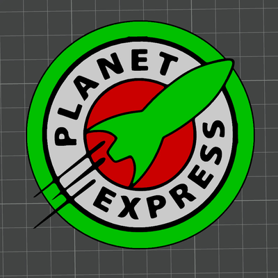 planet ausdrücken logo futurama by mr3dcraft kunst 2d karikatur serie untersetzer spiel magnet mauer 3d print model - Mito3D