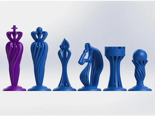 modern chess set by partylime toys & games board chesspieces game boardgame 3d print model - Mito3D