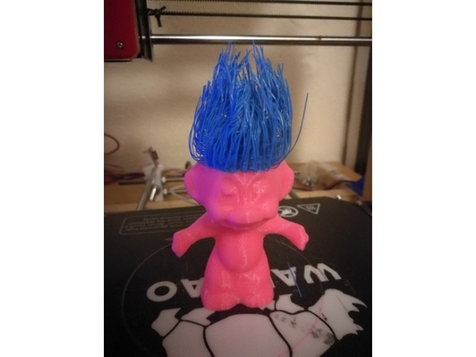 peludo troll muñeca remezclado by fiestalima juguetes juegos caracteres juguete figura cabello huellas 90s 1990s 1990 trolldoll 3d print model - Mito3D