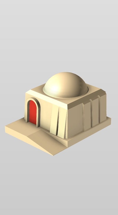 piccolo tatooine casa stella guerre galassie by dav3dp miniature architettura thingiverse 3d print model - Mito3D