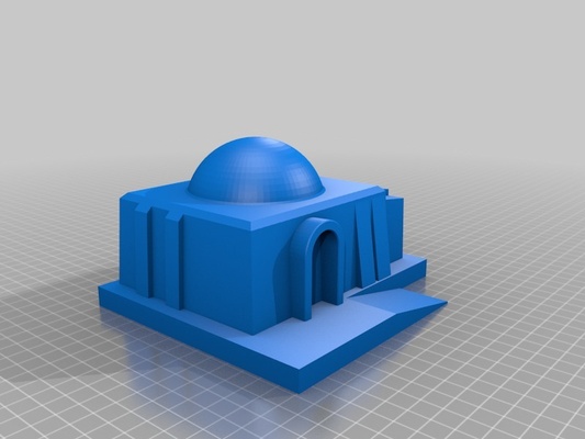 klein tatooine haus 2 by dav3dp miniaturen architektur thingiverse 3d print model - Mito3D