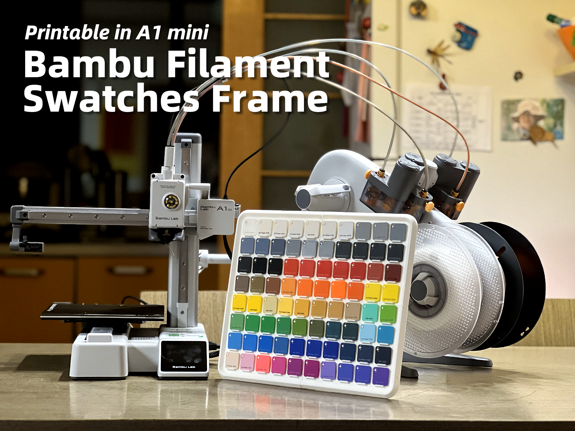 bambu filament swatches frame by wuguigui 3d printer accessories swatch 3D print model - Mito3D