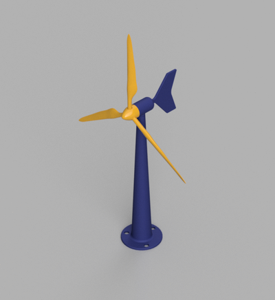 v4 completamente 3d imprimible viento turbina molino by volt64bolt casa jardín decoración jardines eólica 3d print model - Mito3D