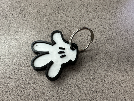 mickey hand keychain zipper pull by stevesdesigns props & cosplays disney disneyland mouse key chain multi color colour printing 3d print model - Mito3D