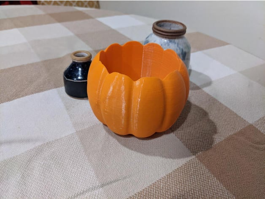 punkin bowl remixed by nigewclarke household decor pumpkin halloween spooky 3d print model - Mito3D