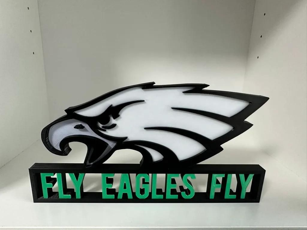 fly eagles sign by stevesdesigns art signs & logos philadelphia football footballteam nfl 3D print model - Mito3D