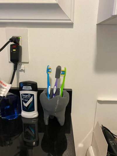 brosse dents titulaire soutien by empreintes calmar outils organisateurs salle bains espace rangement 3d print model - Mito3D