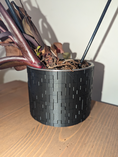 pixel plante pot by ischémie ménage décor 3d print model - Mito3D